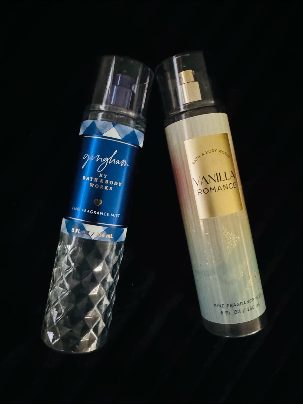 Bath & Body Works Blue & Gold Fragrance Mists - Gingham & Vanilla Romance